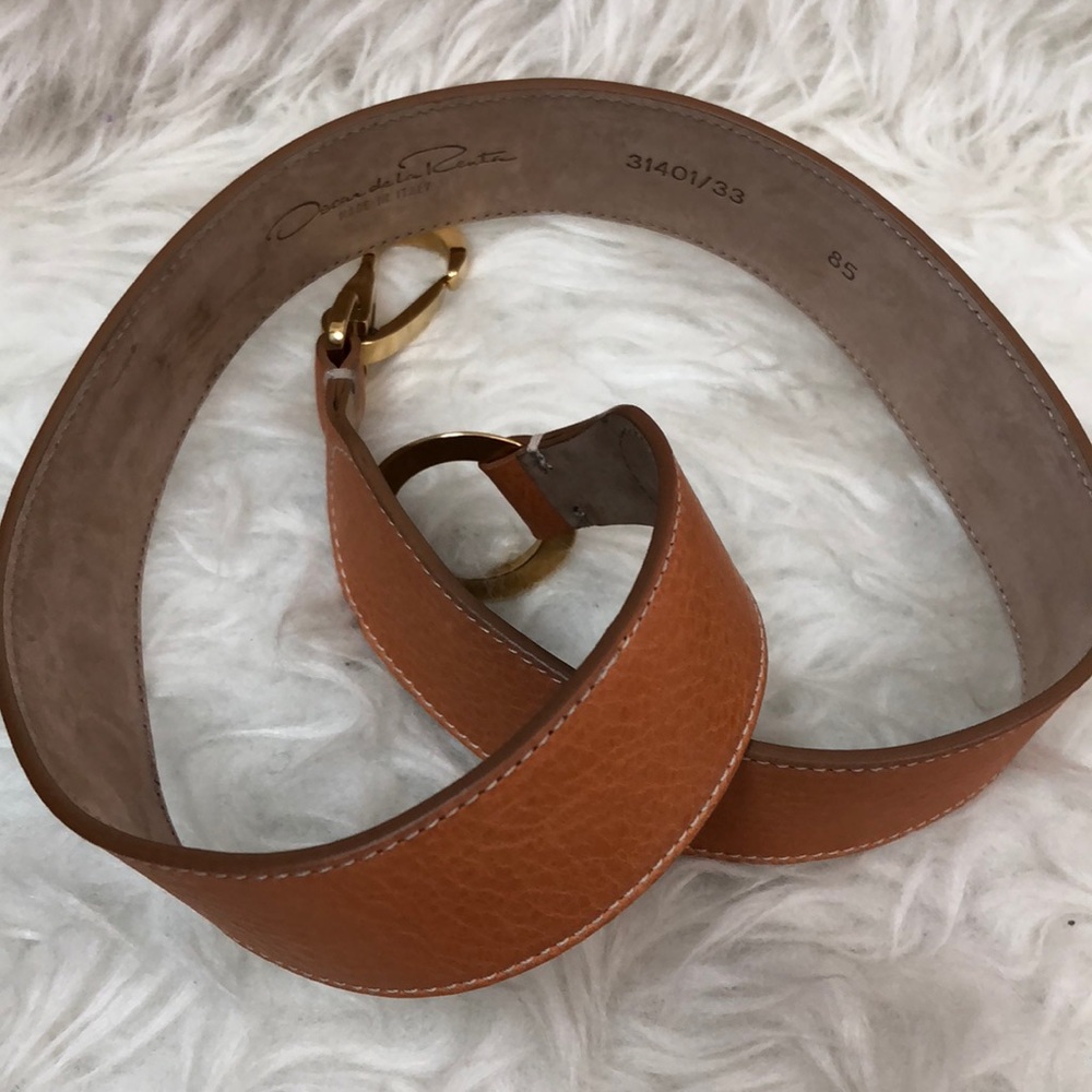 Oscar dela Renta Italy Leather Belt - Picture 7 of 9